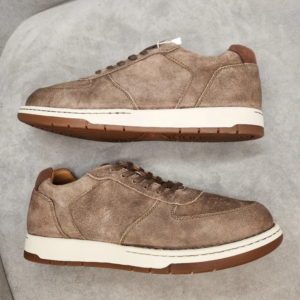 Born Sneakers Men's 10 Taupe Distressed Suede Captain Low Top Casual New $130